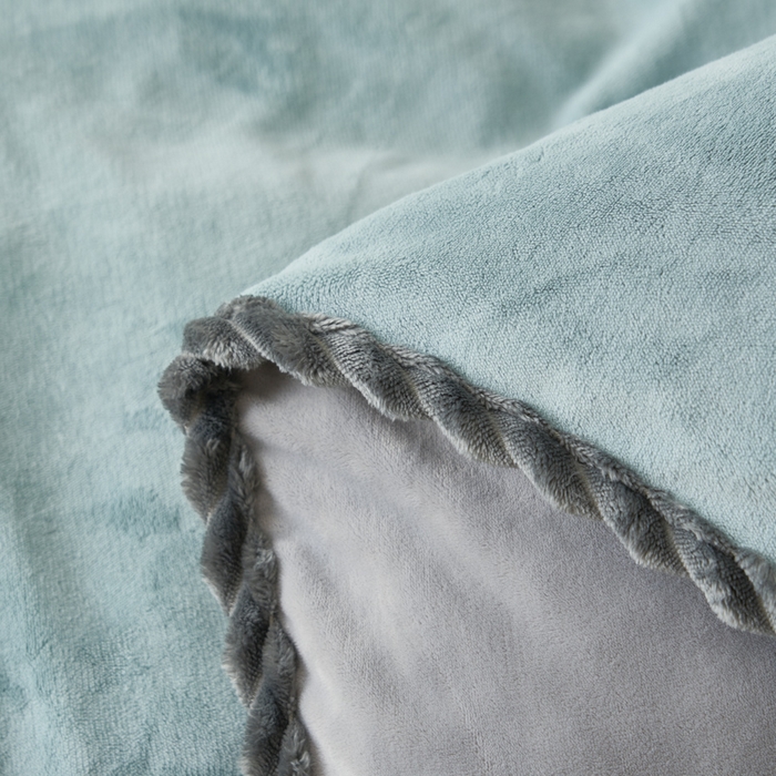 91家纺网 家纺一手货源 找家纺 晨曦家纺 2025新款加厚高克重230克日系简约小包边牛奶绒单被套 简约-宾利蓝灰