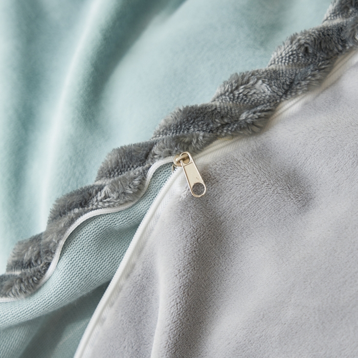 91家纺网 家纺一手货源 找家纺 晨曦家纺 2025新款加厚高克重230克日系简约小包边牛奶绒单被套 简约-宾利蓝灰