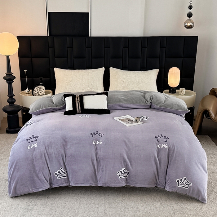 91家纺网 家纺一手货源 找家纺 （总）金盛纺 2025新款高克重牛奶绒印花系列单被套(可定制)