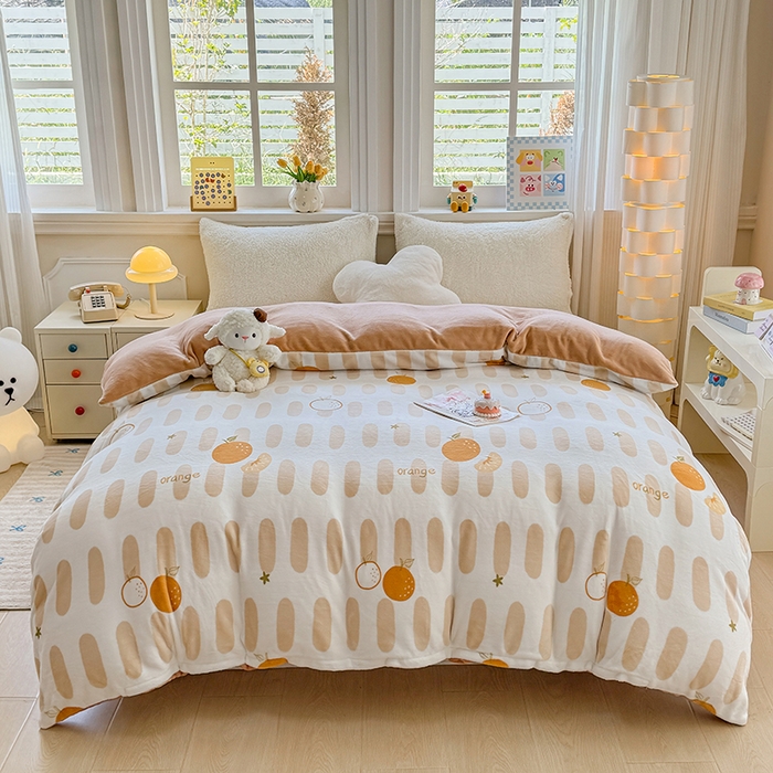 91家纺网 家纺一手货源 找家纺 （总）金盛纺 2025新款高克重牛奶绒印花系列单被套(可定制)