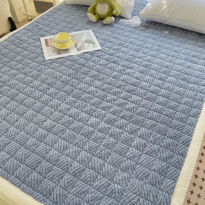 91家纺网 家纺一手货源 找家纺 小叮当家纺仓储工厂店 2025新款绒薄垫系列床护垫床垫垫子-薄垫绒系列 薄垫绒蓝灰