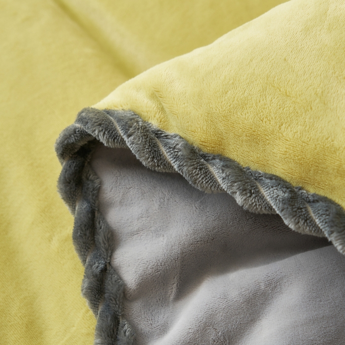 91家纺网 家纺一手货源 找家纺 晨曦家纺 2025新款加厚高克重230克日系简约小包边牛奶绒单被套 简约-苹果绿灰