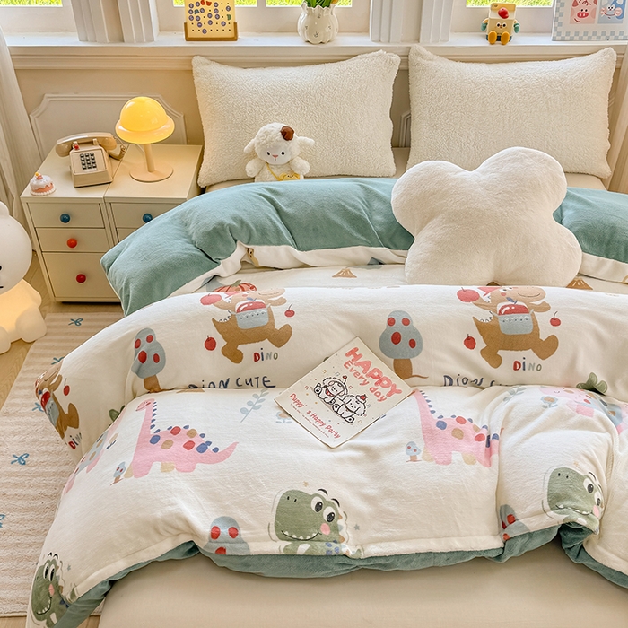 91家纺网 家纺一手货源 找家纺 金盛纺 2025新款高克重牛奶绒印花系列单被套(可定制) 大宝贝