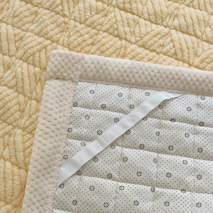 91家纺网 家纺一手货源 找家纺 小叮当家纺仓储工厂店 2025新款绒薄垫系列床护垫床垫垫子-薄垫绒系列 薄垫绒米黄