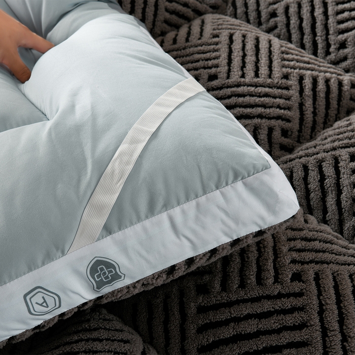 91家纺网 家纺一手货源 找家纺 小叮当家纺仓储工厂店 2025新款亲肤舒适缦沙绒系列床垫垫子-缦沙绒 缦沙绒-灰边-黑