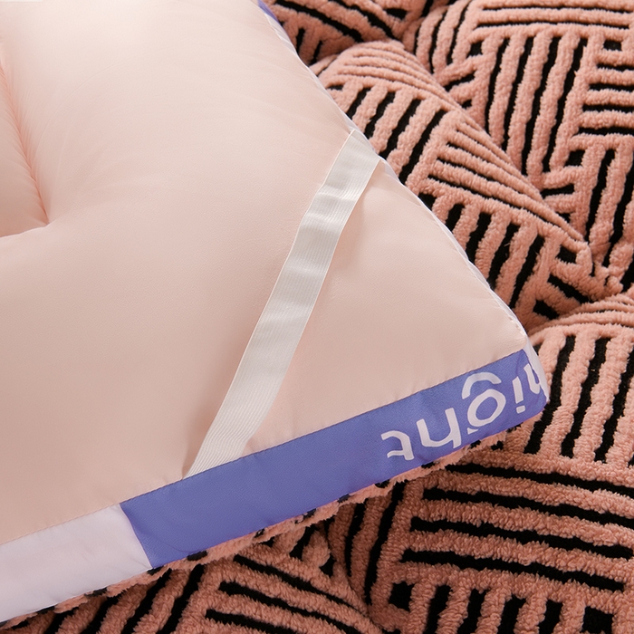 91家纺网 家纺一手货源 找家纺 小叮当家纺仓储工厂店 2025新款亲肤舒适缦沙绒系列床垫垫子-缦沙绒 紫边豆沙