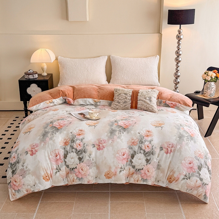 金盛纺 2025新款高克重牛奶绒印花系列单被套(可定制) 墨染