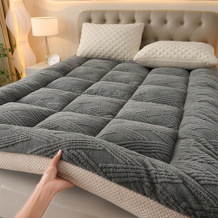 小叮当家纺仓储工厂店 2025新款亲肤舒适菠萝格系列床垫垫子-菠萝格 菠萝格-深灰