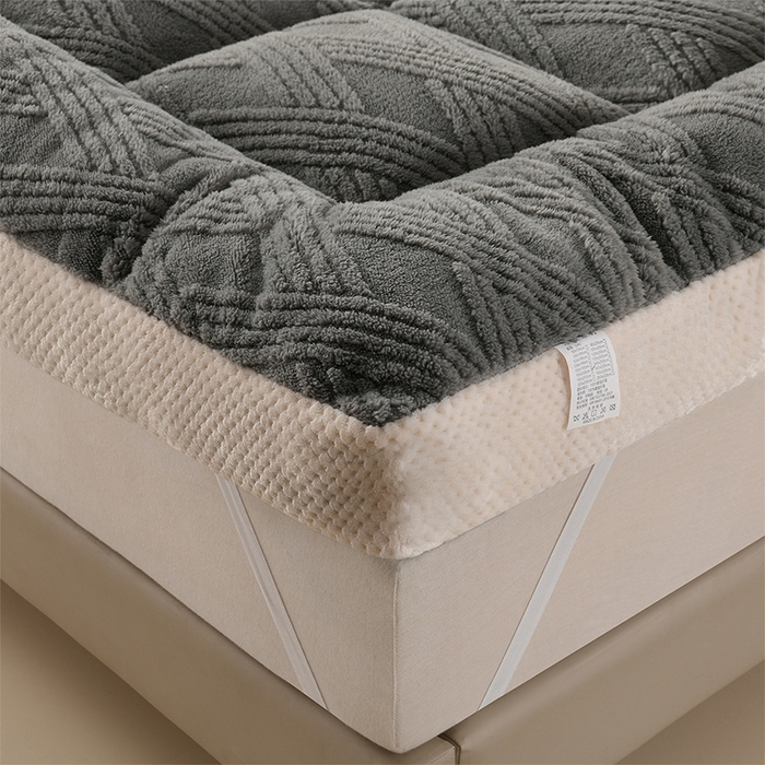 91家纺网 家纺一手货源 找家纺 小叮当家纺仓储工厂店 2025新款亲肤舒适菠萝格系列床垫垫子-菠萝格 菠萝格-深灰