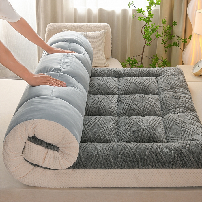 91家纺网 家纺一手货源 找家纺 小叮当家纺仓储工厂店 2025新款亲肤舒适菠萝格系列床垫垫子-菠萝格 菠萝格-深灰