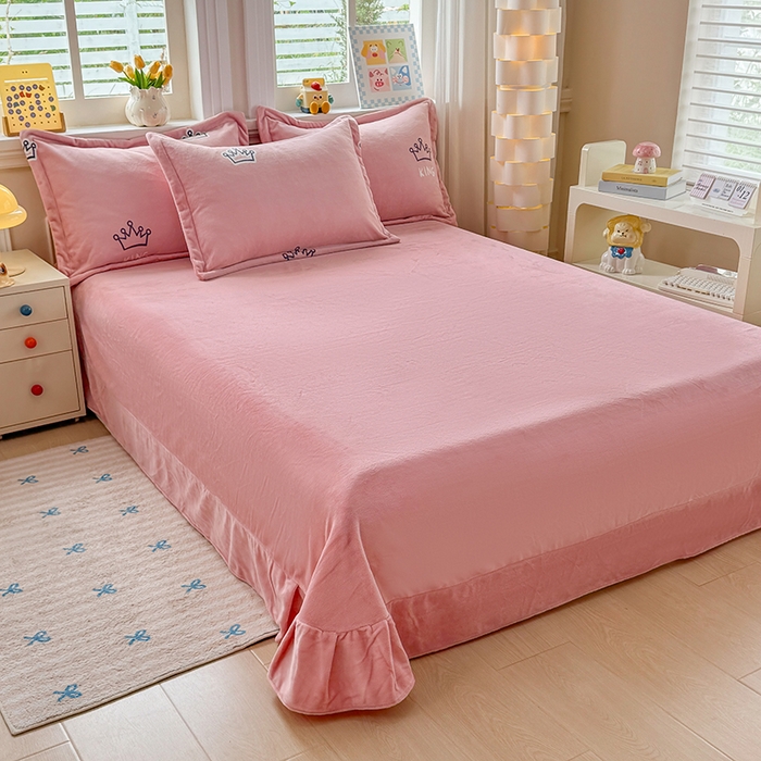 91家纺网 家纺一手货源 找家纺 （总）金盛纺 2025新款高克重牛奶绒印花系列四件套(可定制)