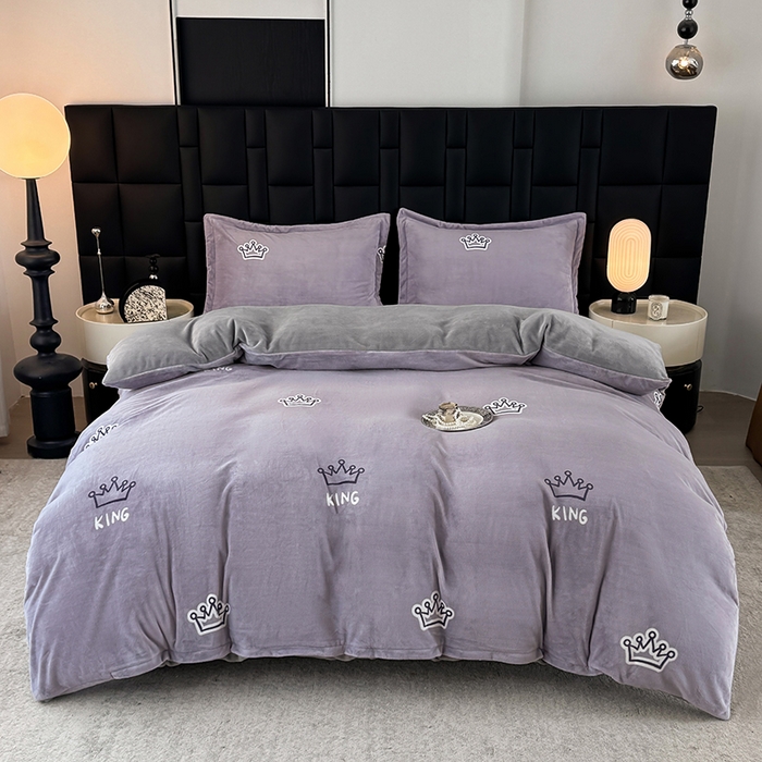 91家纺网 家纺一手货源 找家纺 （总）金盛纺 2025新款高克重牛奶绒印花系列四件套(可定制)