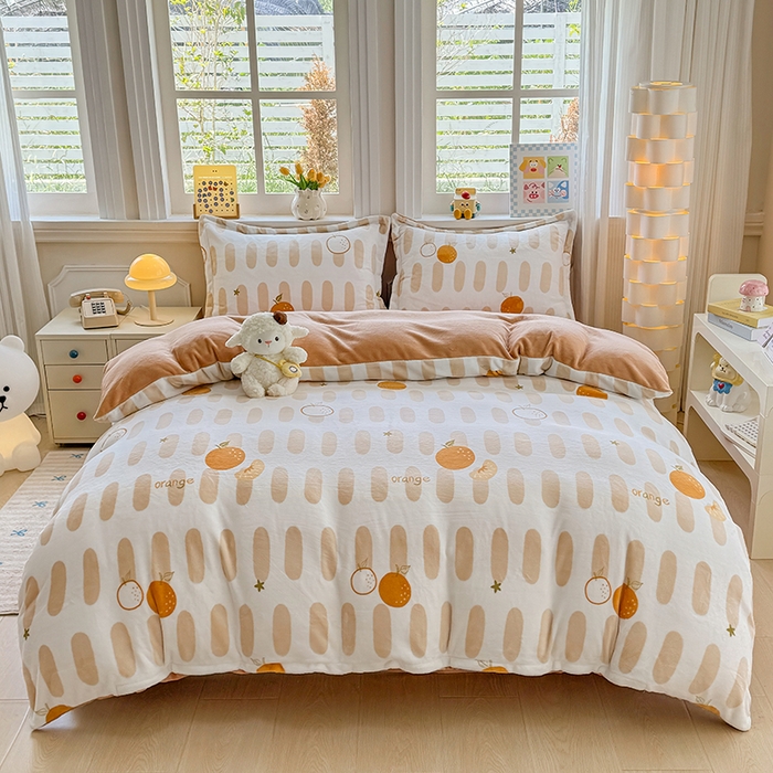 91家纺网 家纺一手货源 找家纺 （总）金盛纺 2025新款高克重牛奶绒印花系列四件套(可定制)