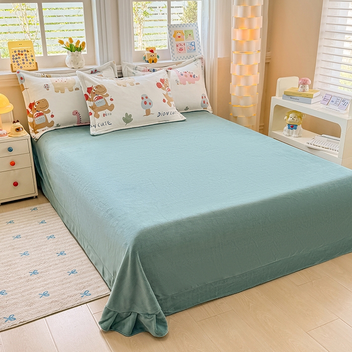 91家纺网 家纺一手货源 找家纺 金盛纺 2025新款高克重牛奶绒印花系列四件套(可定制) 大宝贝