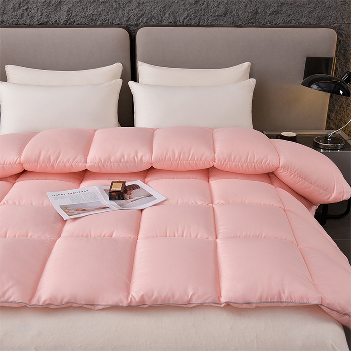 91家纺网 家纺一手货源 找家纺 小叮当家纺仓储工厂店 2025新款亲肤舒适A类母婴级全棉纯棉保暖被子被芯 羽粉