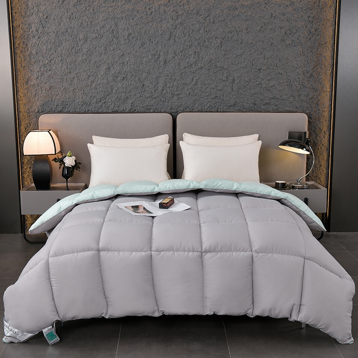 91家纺网 家纺一手货源 找家纺 小叮当家纺仓储工厂店 2025新款亲肤舒适A类母婴级全棉纯棉保暖被子被芯 羽兰灰