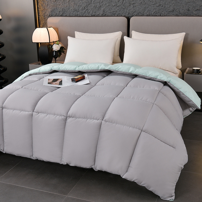 91家纺网 家纺一手货源 找家纺 小叮当家纺仓储工厂店 2025新款亲肤舒适A类母婴级全棉纯棉保暖被子被芯 羽兰灰