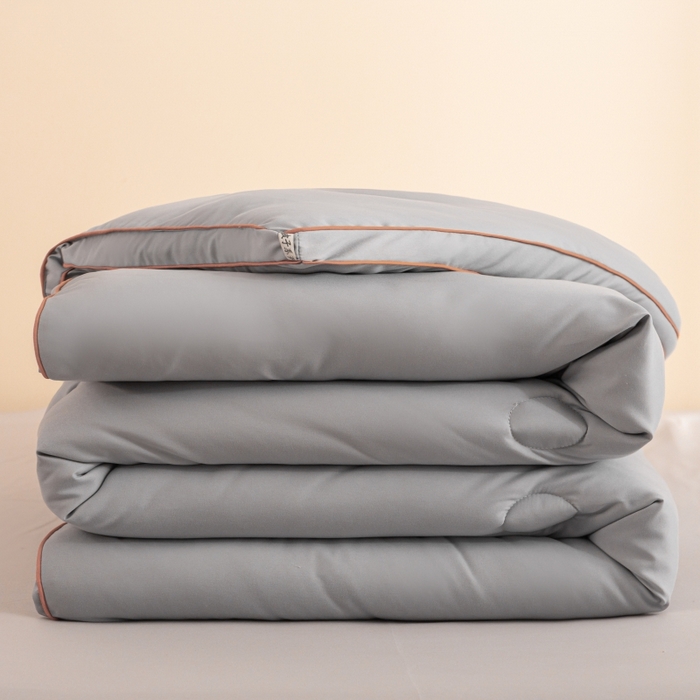 91家纺网 家纺一手货源 找家纺 小叮当家纺仓储工厂店 2025新款亲肤舒适大豆纤维被被子被芯 立体大豆被-灰色