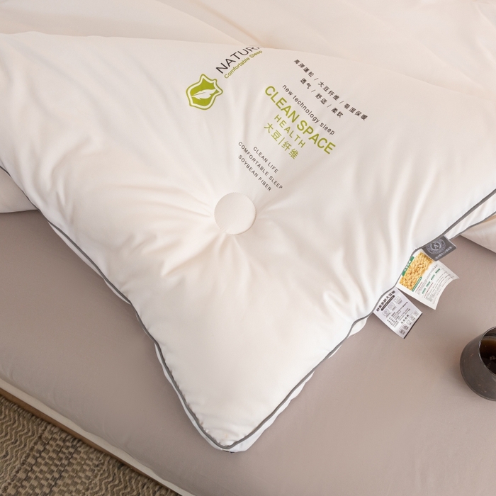 小叮当家纺仓储工厂店 2025新款亲肤舒适大豆纤维被被子被芯 立体大豆被-白色