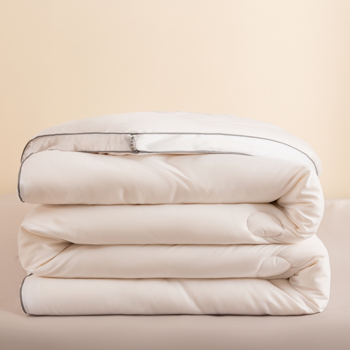 91家纺网 家纺一手货源 找家纺 小叮当家纺仓储工厂店 2025新款亲肤舒适大豆纤维被被子被芯 立体大豆被-白色