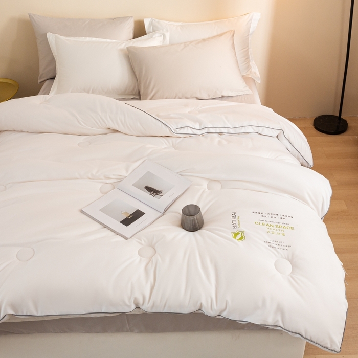 91家纺网 家纺一手货源 找家纺 小叮当家纺仓储工厂店 2025新款亲肤舒适大豆纤维被被子被芯 立体大豆被-白色