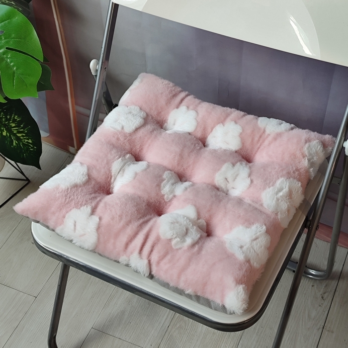 91家纺网 家纺一手货源 找家纺 （总）李帅家居 2025新款兔毛花绑带坐垫垫子椅子坐垫屁垫办公室久坐凳子垫子椅子垫办公椅座垫椅垫屁股垫四季