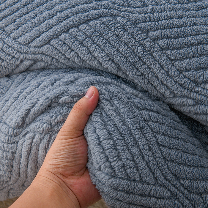 91家纺网 家纺一手货源 找家纺 小叮当家纺仓储工厂店 2025新款亲肤舒适提花双面绒冬被被子被芯-双面绒 双面绒蓝灰
