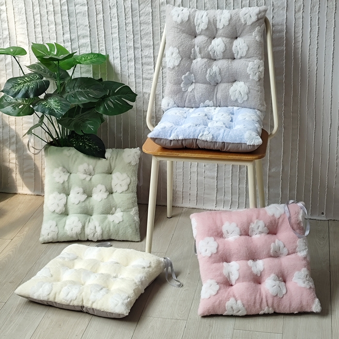 91家纺网 家纺一手货源 找家纺 （总）李帅家居 2025新款兔毛花绑带坐垫垫子椅子坐垫屁垫办公室久坐凳子垫子椅子垫办公椅座垫椅垫屁股垫四季