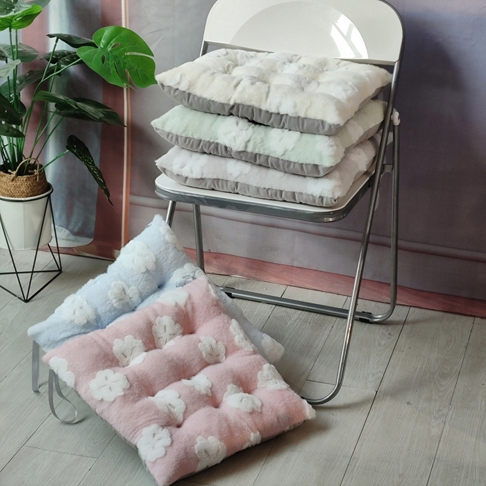 91家纺网 家纺一手货源 找家纺 （总）李帅家居 2025新款兔毛花绑带坐垫垫子椅子坐垫屁垫办公室久坐凳子垫子椅子垫办公椅座垫椅垫屁股垫四季