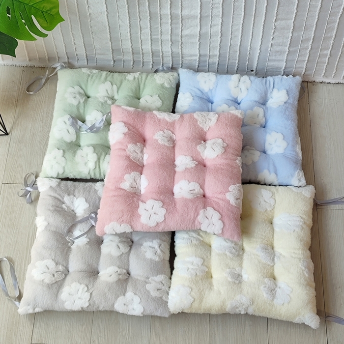 91家纺网 家纺一手货源 找家纺 （总）李帅家居 2025新款兔毛花绑带坐垫垫子椅子坐垫屁垫办公室久坐凳子垫子椅子垫办公椅座垫椅垫屁股垫四季