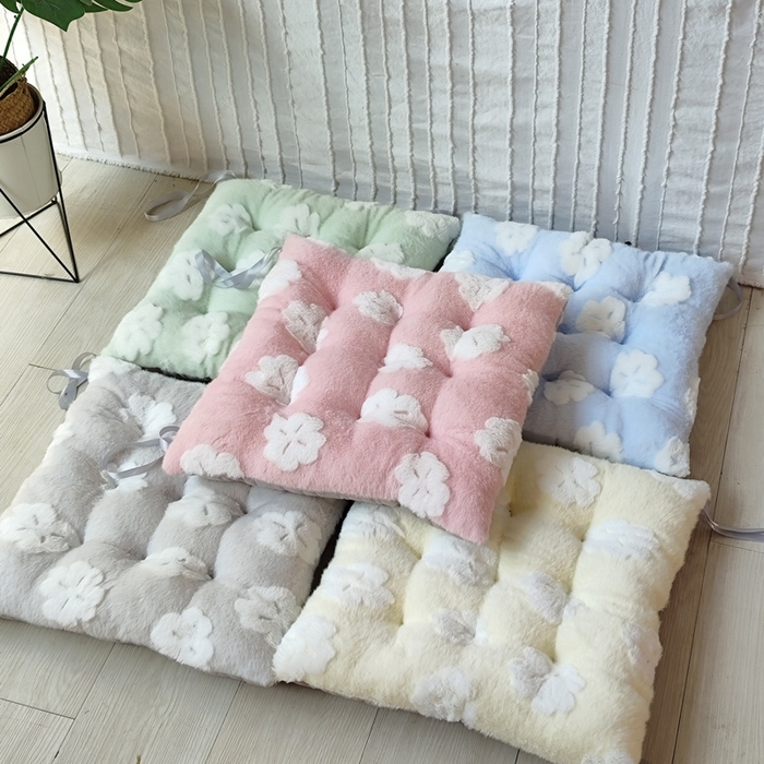 91家纺网 家纺一手货源 找家纺 （总）李帅家居 2025新款兔毛花绑带坐垫垫子椅子坐垫屁垫办公室久坐凳子垫子椅子垫办公椅座垫椅垫屁股垫四季