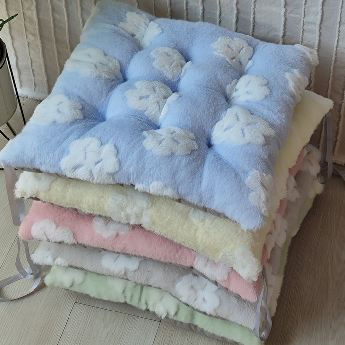 （总）李帅家居 2025新款兔毛花绑带坐垫垫子椅子坐垫屁垫办公室久坐凳子垫子椅子垫办公椅座垫椅垫屁股垫四季