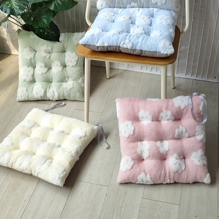 91家纺网 家纺一手货源 找家纺 （总）李帅家居 2025新款兔毛花绑带坐垫垫子椅子坐垫屁垫办公室久坐凳子垫子椅子垫办公椅座垫椅垫屁股垫四季