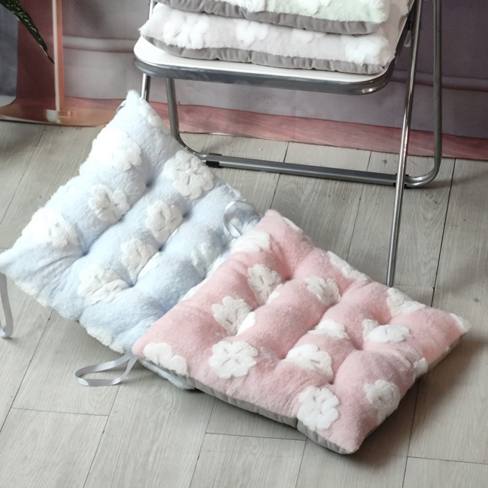 91家纺网 家纺一手货源 找家纺 （总）李帅家居 2025新款兔毛花绑带坐垫垫子椅子坐垫屁垫办公室久坐凳子垫子椅子垫办公椅座垫椅垫屁股垫四季