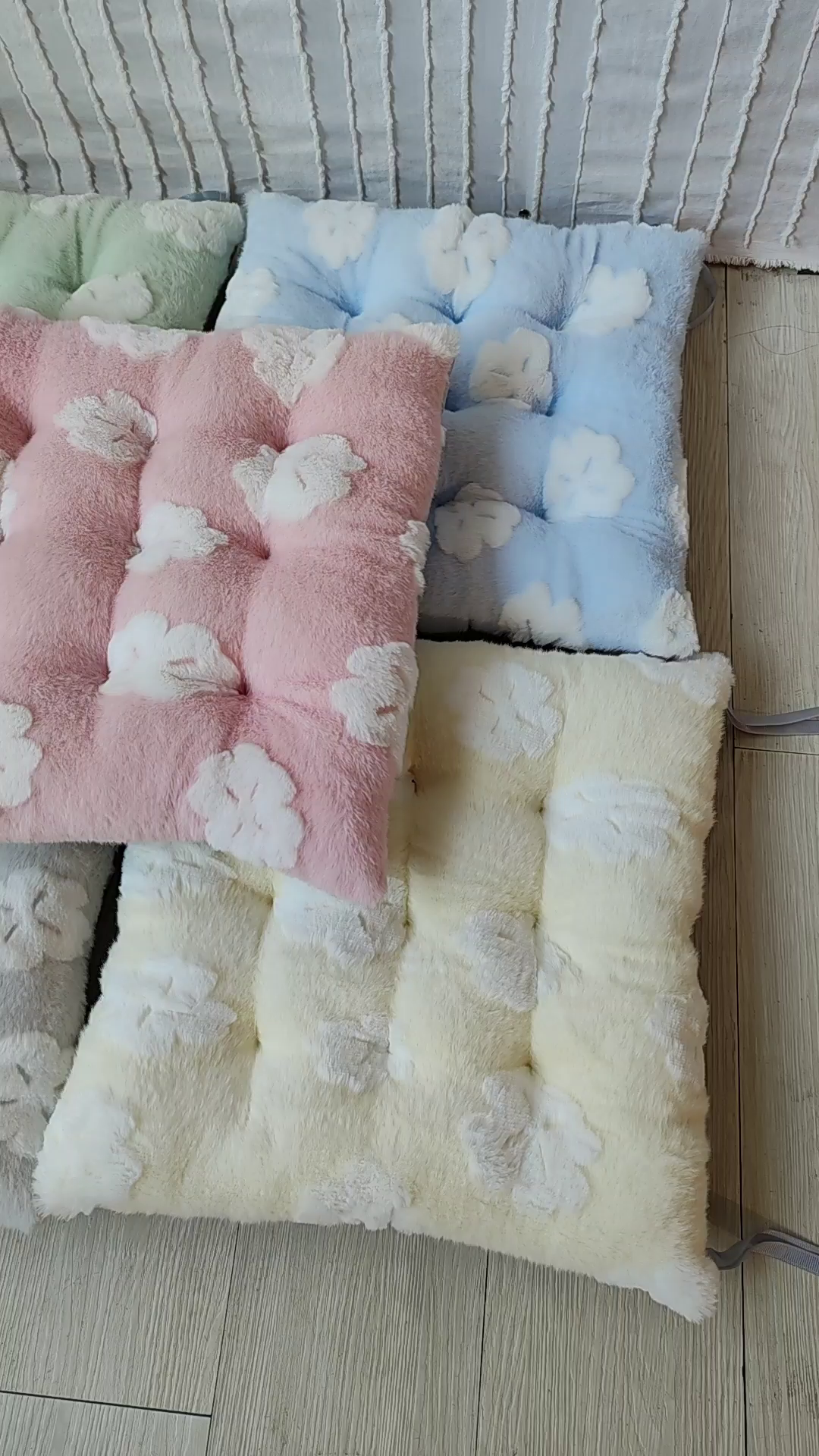 91家纺网 家纺一手货源 找家纺 （总）李帅家居 2025新款兔毛花绑带坐垫垫子椅子坐垫屁垫办公室久坐凳子垫子椅子垫办公椅座垫椅垫屁股垫四季