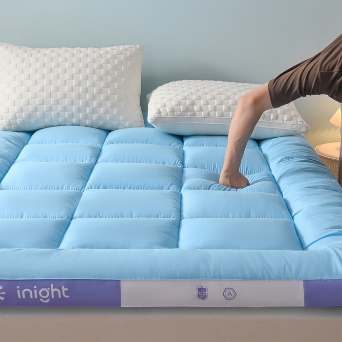 91家纺网 家纺一手货源 找家纺 小叮当家纺仓储工厂店 2025新款亲肤舒适纯色宝石床垫垫子床褥 宝石床垫-兰