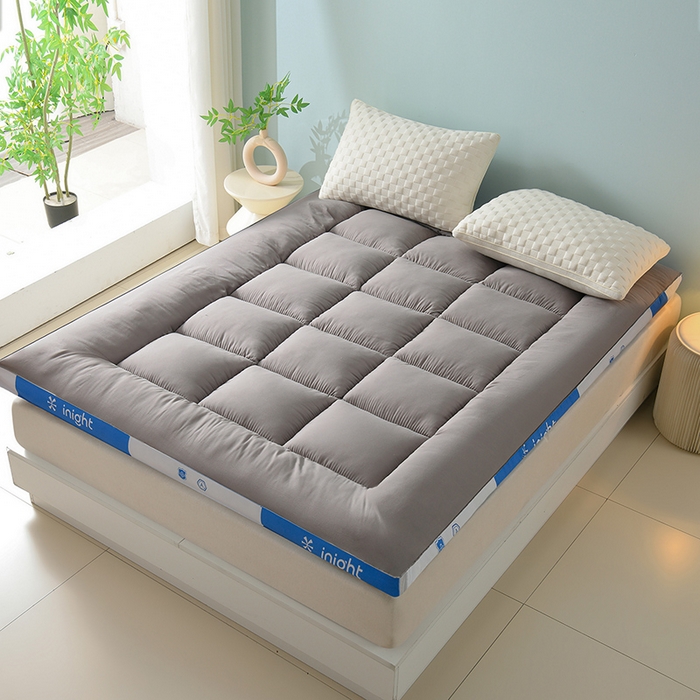 91家纺网 家纺一手货源 找家纺 小叮当家纺仓储工厂店 2025新款亲肤舒适纯色宝石床垫垫子床褥 宝石床垫-灰