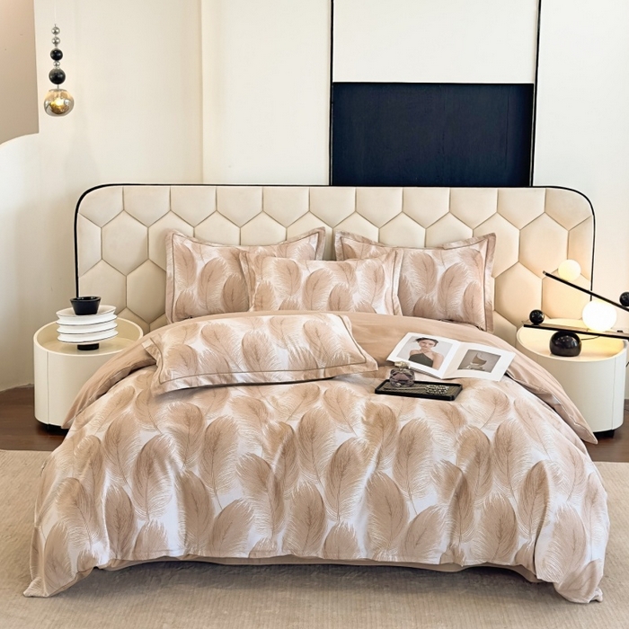 91家纺网 家纺一手货源 找家纺 雲归梦 2025新款纯棉加厚磨毛多规格磨毛四件套 闪耀咖