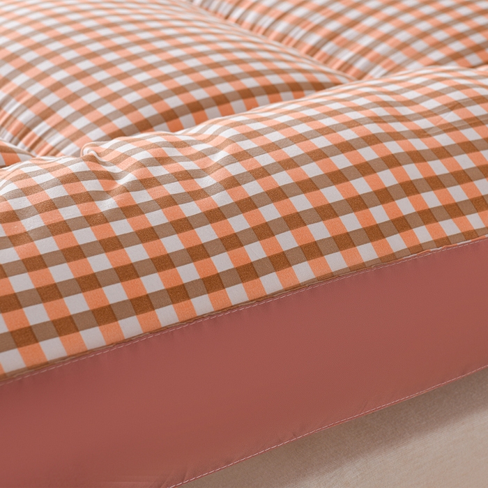 91家纺网 家纺一手货源 找家纺 小叮当家纺仓储工厂店 2025新款亲肤舒适格子床垫垫子床褥 格子床垫-粉格