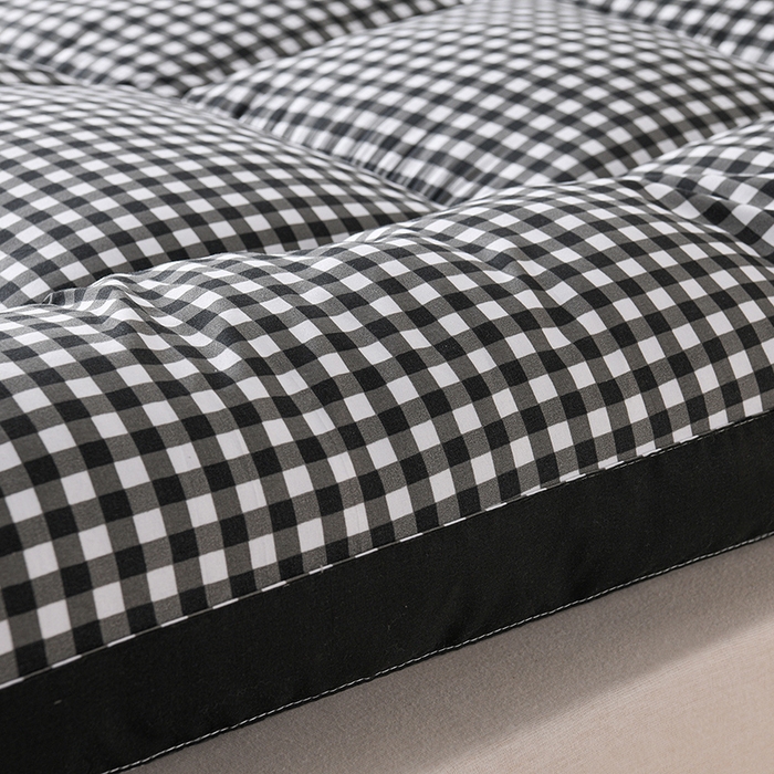 91家纺网 家纺一手货源 找家纺 小叮当家纺仓储工厂店 2025新款亲肤舒适格子床垫垫子床褥 格子床垫-黑格