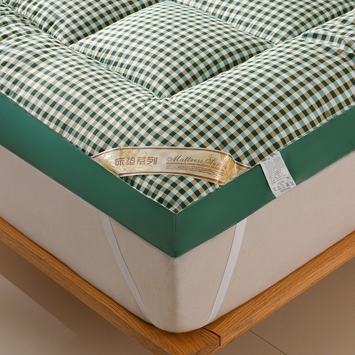 91家纺网 家纺一手货源 找家纺 小叮当家纺仓储工厂店 2025新款亲肤舒适格子床垫垫子床褥 格子床垫-绿格