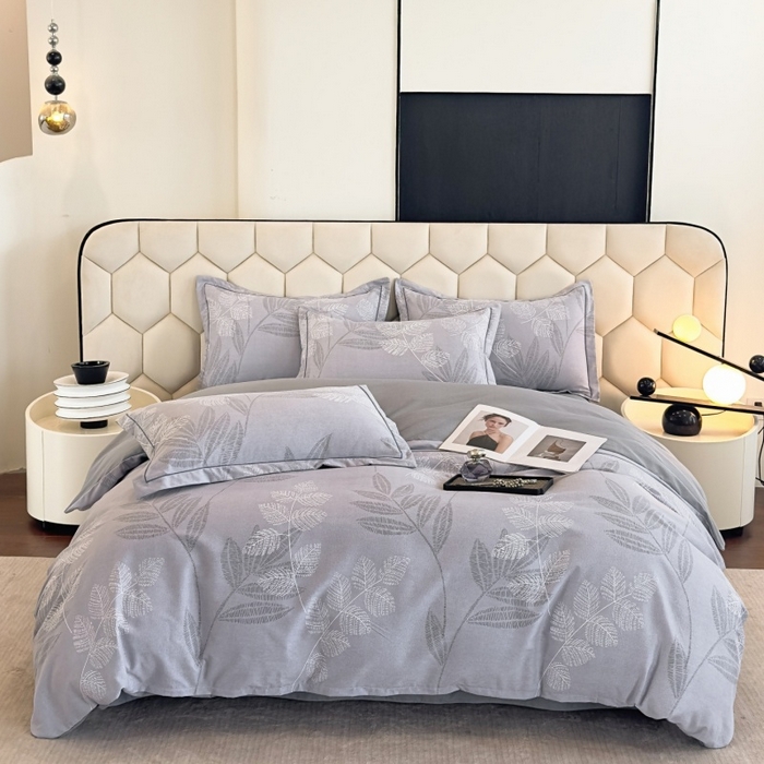 91家纺网 家纺一手货源 找家纺 雲归梦 2025新款纯棉加厚磨毛多规格磨毛四件套 云亭山野灰