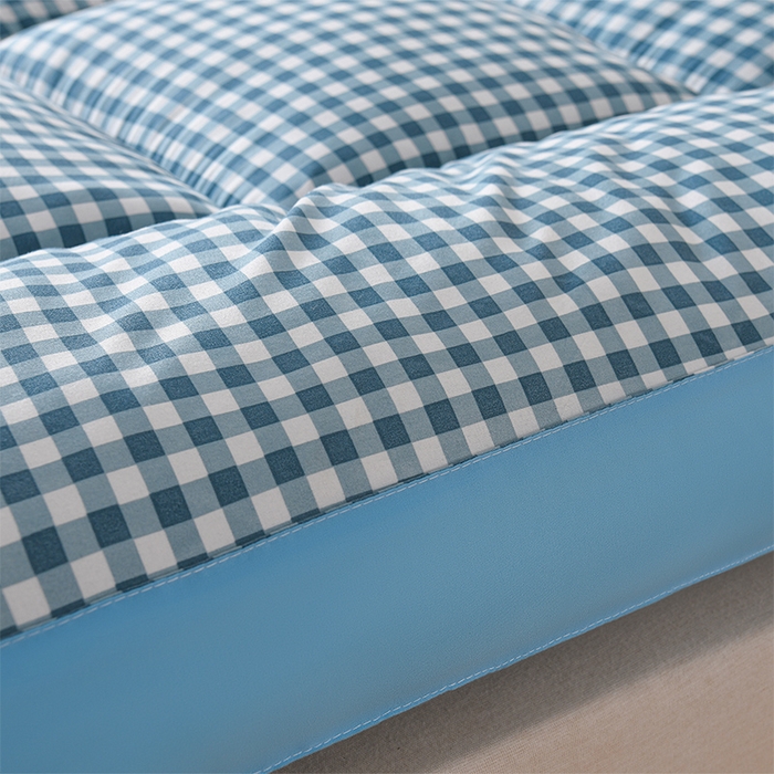 91家纺网 家纺一手货源 找家纺 小叮当家纺仓储工厂店 2025新款亲肤舒适格子床垫垫子床褥 格子床垫-蓝格