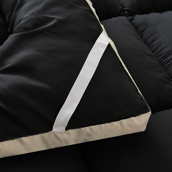 91家纺网 家纺一手货源 找家纺 小叮当家纺仓储工厂店 2025新款亲肤舒适黄边立体床垫床褥 黄边黑色