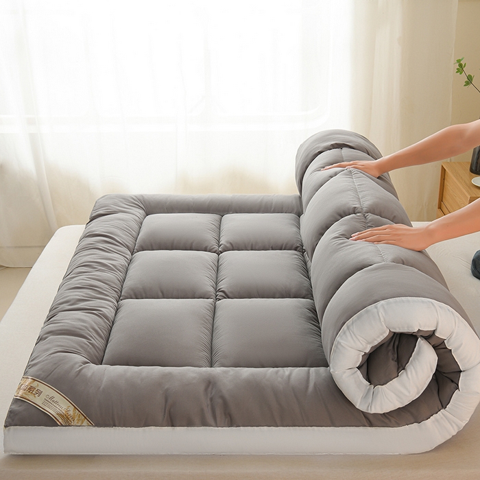 小叮当家纺仓储工厂店 2025新款亲肤舒适黄边立体床垫床褥 白边灰