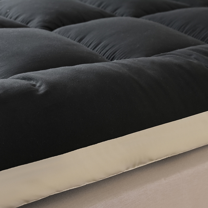 91家纺网 家纺一手货源 找家纺 小叮当家纺仓储工厂店 2025新款亲肤舒适黄边立体床垫床褥 黄边黑色