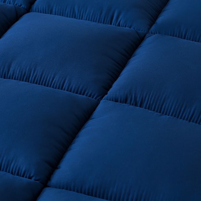 91家纺网 家纺一手货源 找家纺 小叮当家纺仓储工厂店 2025新款亲肤舒适黄边立体床垫床褥 黄边深蓝