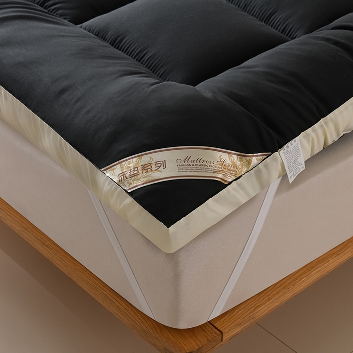 91家纺网 家纺一手货源 找家纺 小叮当家纺仓储工厂店 2025新款亲肤舒适黄边立体床垫床褥 黄边黑色