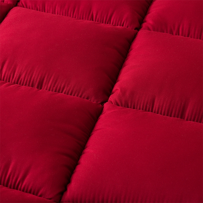 91家纺网 家纺一手货源 找家纺 小叮当家纺仓储工厂店 2025新款亲肤舒适黄边立体床垫床褥 黄边酒红