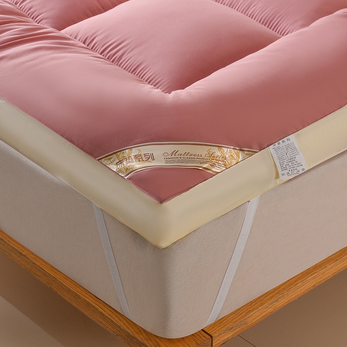 91家纺网 家纺一手货源 找家纺 小叮当家纺仓储工厂店 2025新款亲肤舒适黄边立体床垫床褥 黄边豆沙